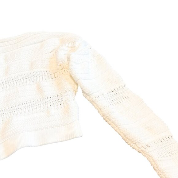 Helmut Lang Pullover Chunky Knit White Sweater Cropped Stretch Size Small Womens - Picture 9 of 12